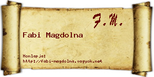 Fabi Magdolna névjegykártya